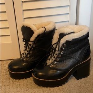 Shearling lined Jeffrey Campbell leather booties 8